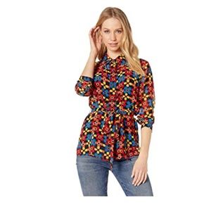 Blocked Floral Shirt